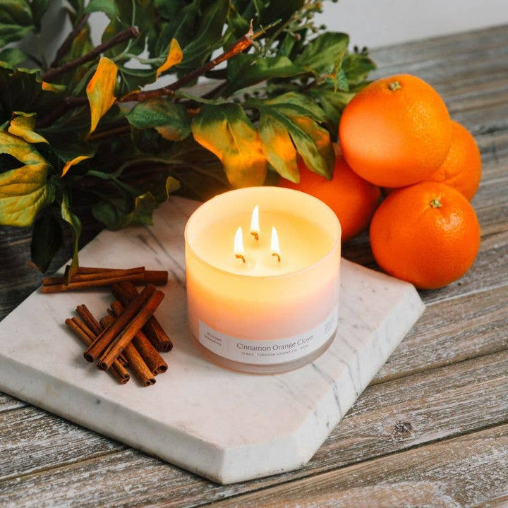 Fontana Cinnamon Orange Clove Beeswax &amp; Essential Oil 3 Wick Candle