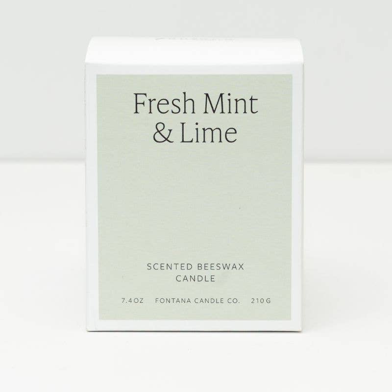 Fontana Fresh Mint &amp; Lime Beeswax &amp; Essential Oil Jar Candle