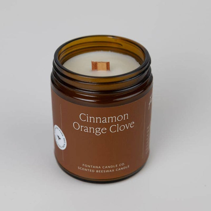 Fontana Cinnamon Orange Clove Beeswax &amp; Essential Oil Jar Candle