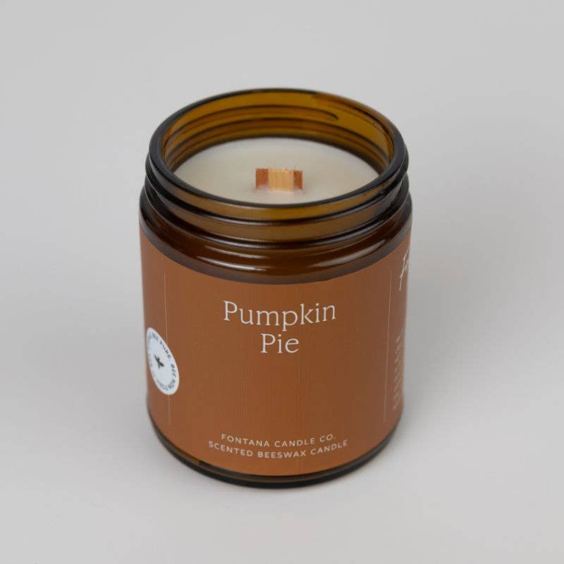 Fontana Pumpkin Pie Essential Oil Beeswax Jar Candle: Non-Toxic