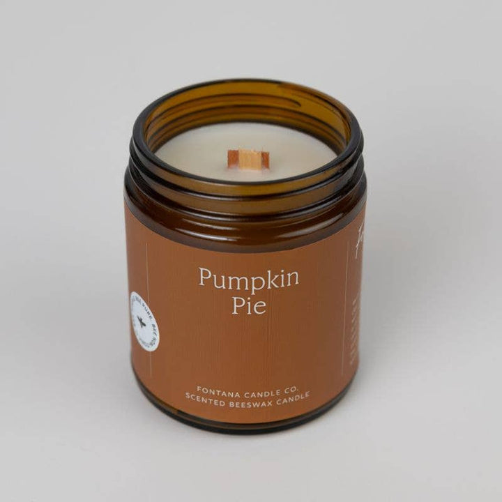 Fontana Pumpkin Pie Essential Oil Beeswax Jar Candle: Non-Toxic