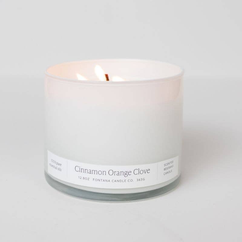 Fontana Cinnamon Orange Clove Beeswax &amp; Essential Oil 3 Wick Candle
