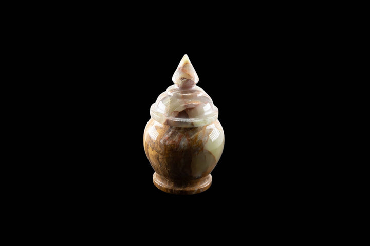 Onyx Jar Round Top Pointed Handle