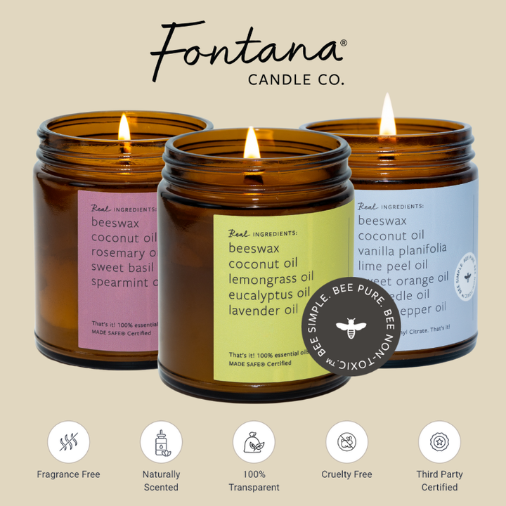 Fontana Cinnamon Orange Clove Beeswax &amp; Essential Oil Jar Candle