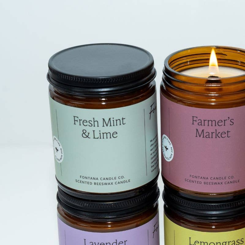 Fontana Fresh Mint &amp; Lime Beeswax &amp; Essential Oil Jar Candle