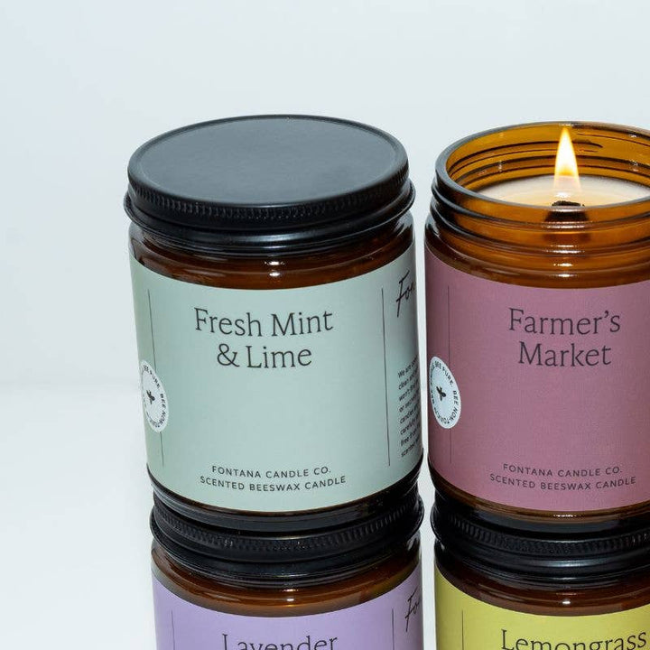 Fontana Fresh Mint &amp; Lime Beeswax &amp; Essential Oil Jar Candle