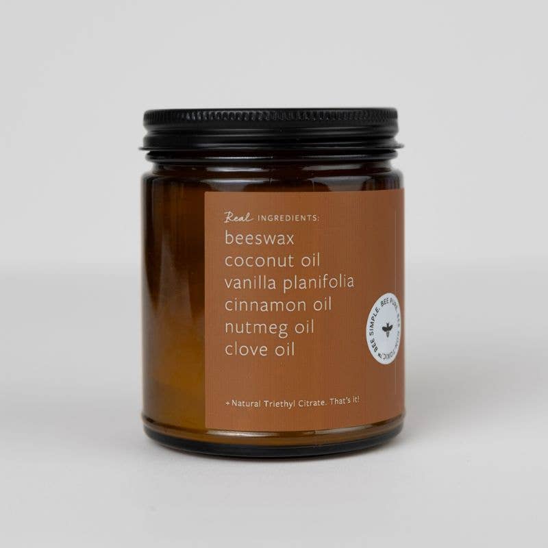 Fontana Pumpkin Pie Essential Oil Beeswax Jar Candle: Non-Toxic