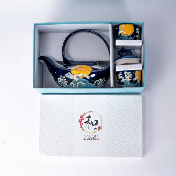 Urban Tokyo Moon Rabbit  22oz Tea Set with 2 Cups