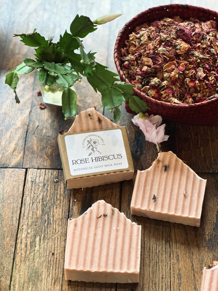 Rose Hibiscus Goat Milk Soap - Natural Handmade Bar | Synergy Herbal Works
