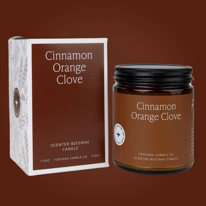 Fontana Cinnamon Orange Clove Beeswax &amp; Essential Oil Jar Candle