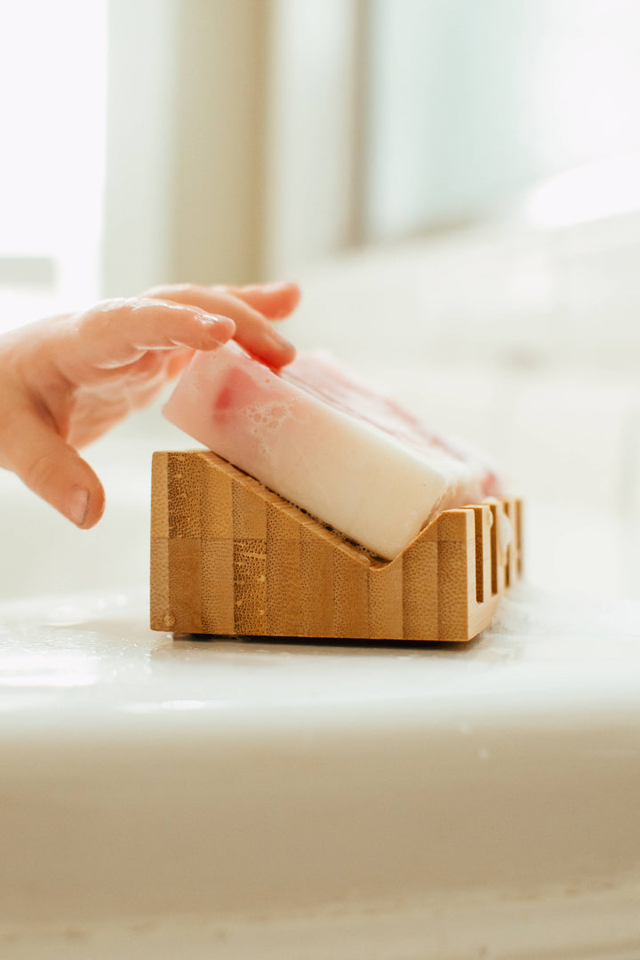 Slanted Wooden Soap Dish