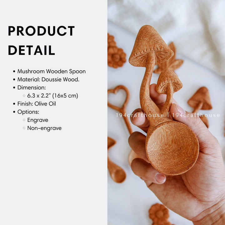 Wooden Mushroom Spoon - Home Decor and Gifts