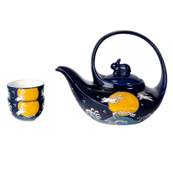Urban Tokyo Moon Rabbit  22oz Tea Set with 2 Cups