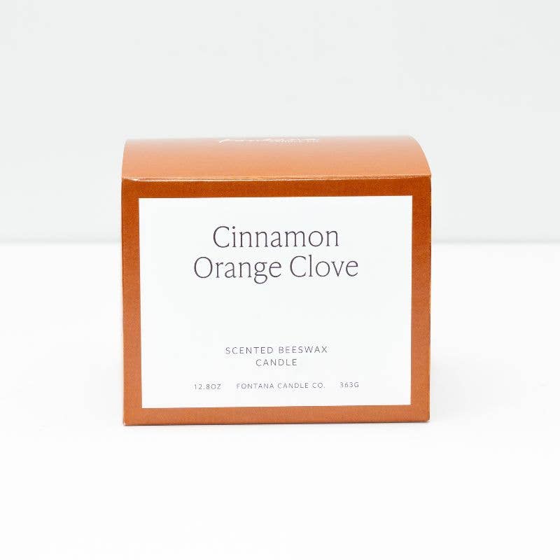 Fontana Cinnamon Orange Clove Beeswax &amp; Essential Oil 3 Wick Candle