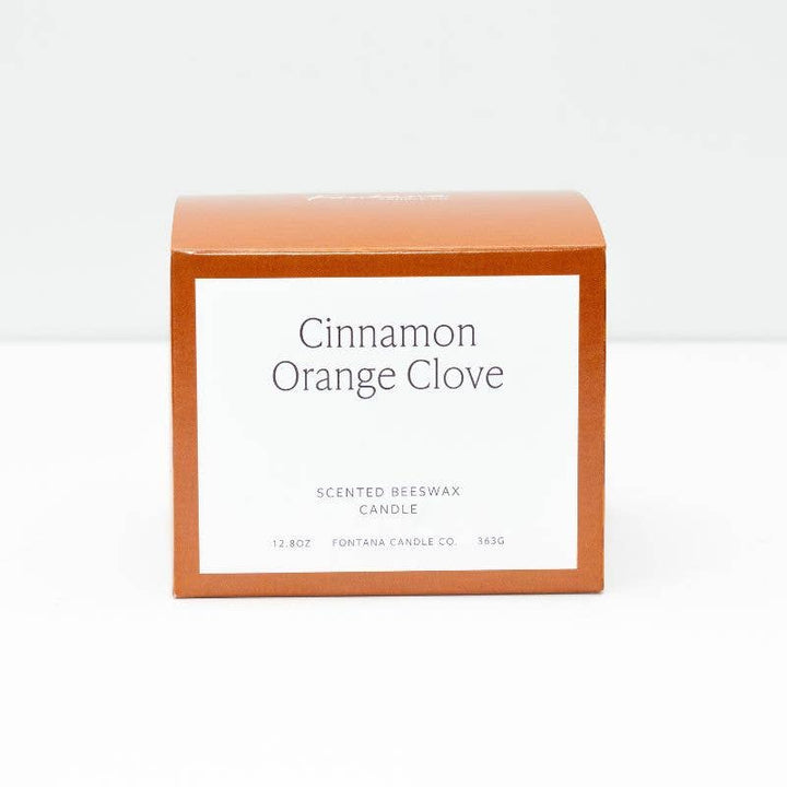 Fontana Cinnamon Orange Clove Beeswax &amp; Essential Oil 3 Wick Candle