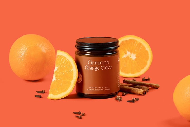 Fontana Cinnamon Orange Clove Beeswax &amp; Essential Oil Jar Candle
