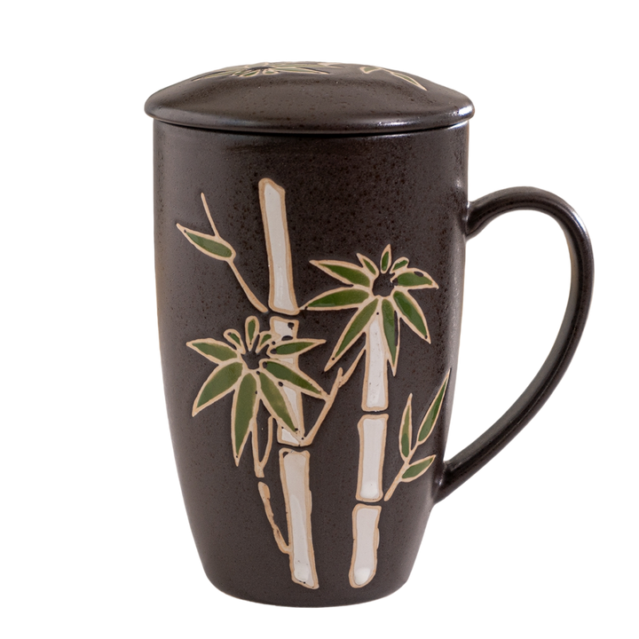 Urban Tokyo Bamboo 15oz Tea Mugs with Lid and Infuser