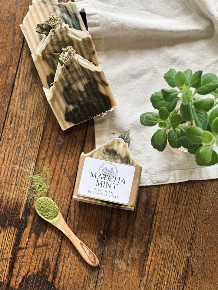 Matcha Mint Goat Milk Soap - Natural Handmade Bar | Synergy Herbal Works
