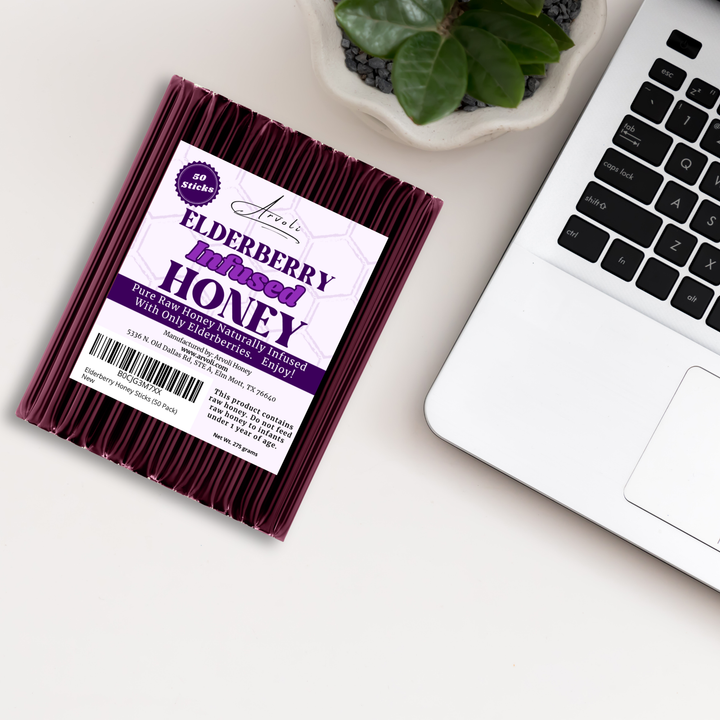 Elderberry Infused Honey Sticks