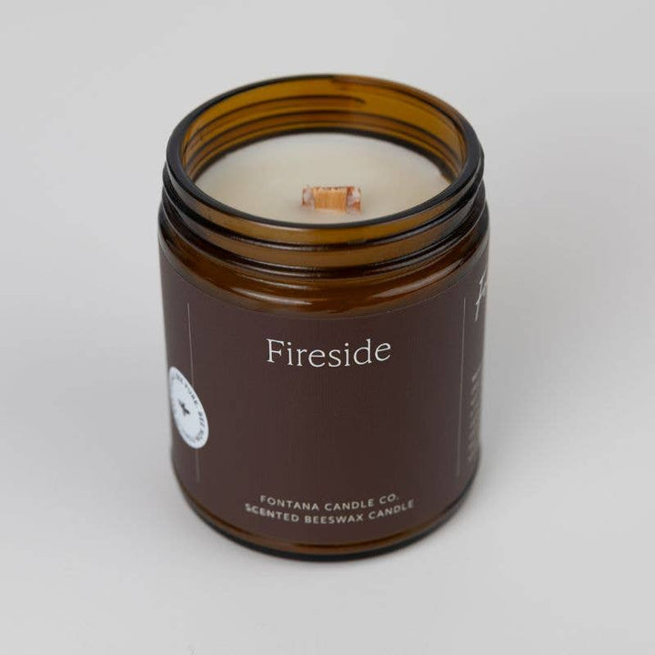 Fontana Fireside Essential Oil Beeswax Jar Candle: Non-Toxic