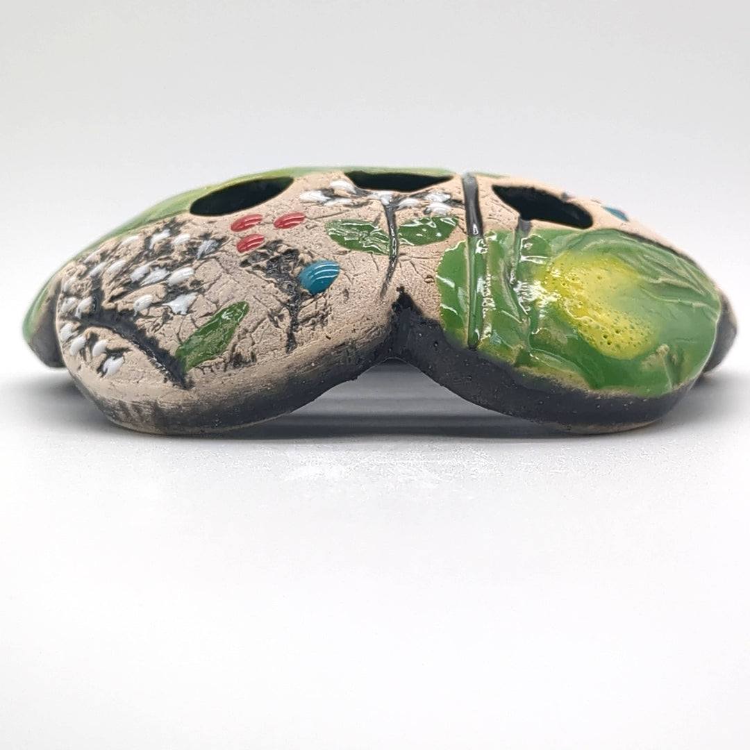 Pottery Flower Frog / Walton Clay Studio