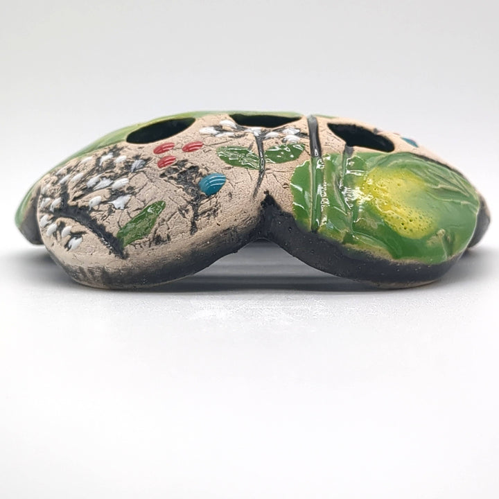 Pottery Flower Frog / Walton Clay Studio