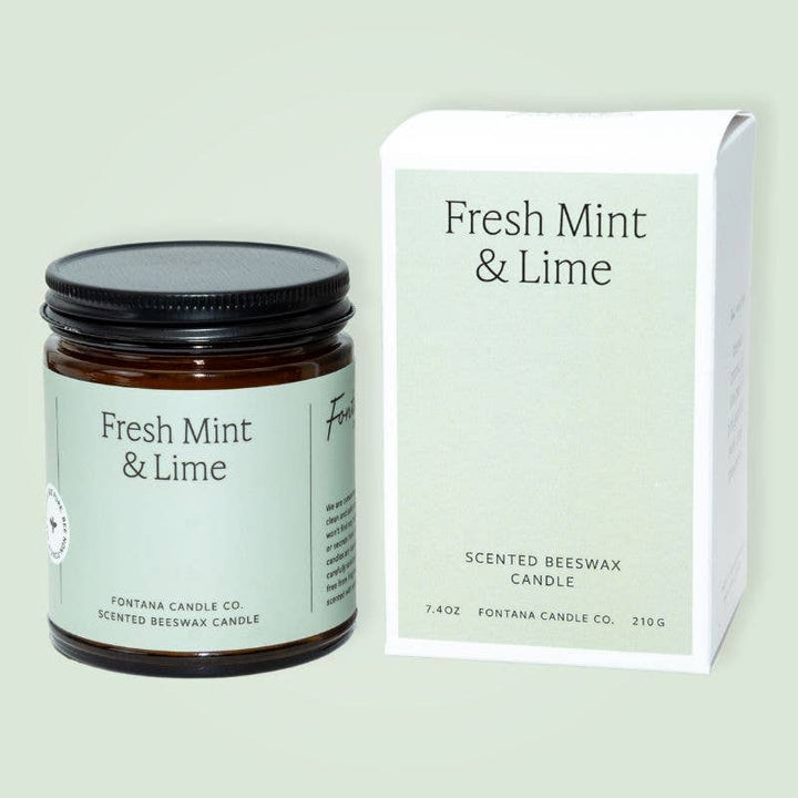 Fontana Fresh Mint &amp; Lime Beeswax &amp; Essential Oil Jar Candle